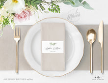 Load image into Gallery viewer, Boho Sage Greenery Place Card Template, Printable Wedding Bridal Escort Card, Fully Editable Name Cards, Willow Leaf, Printable Download 008
