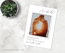 Load image into Gallery viewer, Modern Minimalist Save The Date Template, Printable Wedding Date Announcement Card with Photo, 100% Editable, Instant Download, Templett 011