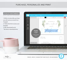 Load image into Gallery viewer, Greenery Postponed Wedding Postcard Template, Change the Date Printable, Change of Plans Announcement Card, Fully Editable Inst Download 008