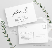 Load image into Gallery viewer, Change of Plans Wedding Postcard Template, Postponed Wedding Printable, Change the Date Announcement Card, Fully Editable, Inst Download 011