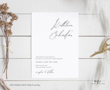 Load image into Gallery viewer, Minimalist Modern Calligraphy Wedding Invitation Set Template, Simple Stylish Invite Suite, 100% Editable, Printable, Instant Download, 011
