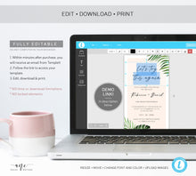 Load image into Gallery viewer, Tropical Digital Postponed Wedding Text Template, Change the Date Printable, Rescheduled Postponement Announcement Evite Card, Download, 002