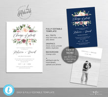 Load image into Gallery viewer, Mauve Rose Change of Plans Wedding Template, Change the Date Printable, Postponed Wedding Announcement Card, 5x7, Editable, Download, 007