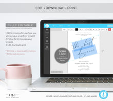 Load image into Gallery viewer, Minimalist Modern Calligraphy Wedding Invitation Set Template,Handwritten Wedding Invitations 100% Editable, Printable, Instant Download 011