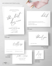 Load image into Gallery viewer, Minimalist Modern Calligraphy Wedding Invitation Set Template,Handwritten Wedding Invitations 100% Editable, Printable, Instant Download 011