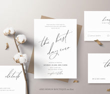 Load image into Gallery viewer, Minimalist Modern Calligraphy Wedding Invitation Set Template,Handwritten Wedding Invitations 100% Editable, Printable, Instant Download 011
