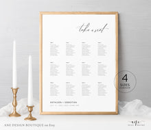 Load image into Gallery viewer, Minimalist Seating Chart Template, Simple Modern Calligraphy Wedding Bridal Sign Table Plan, 100% Editable A1 A2, Printable Download DIY 011