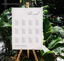 Load image into Gallery viewer, Minimalist Seating Chart Template, Simple Modern Calligraphy Wedding Bridal Sign Table Plan, 100% Editable A1 A2, Printable Download DIY 011