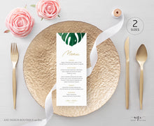 Load image into Gallery viewer, Monstera Wedding Bundle Instant Download, Printable Destination Beach Invitation Set Templates, Tropical Greenery Palm Editable Templett 003
