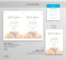 Load image into Gallery viewer, Pampas Grass Bridal Shower Invitation Template, Bohemian, DIY Boho Invites, Desert, Original Artwork, Fully Editable, Printable Download 017