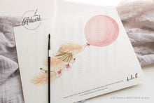 Load image into Gallery viewer, Balloon Pampas Grass Baby Shower by Mail Invitation Template, DIY Boho Baby Dried Grass Invites, Desert, Printable, Instant Download 017