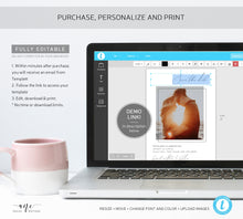 Load image into Gallery viewer, Modern Minimalist Wedding BUNDLE Template, Simple Elegant, Invitation Set, Wedding Signs, Fully Editable, Instant Download, DIY Templett 011