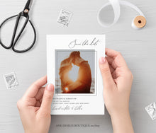 Load image into Gallery viewer, Modern Minimalist Save The Date Template, Printable Wedding Date Announcement Card with Photo, 100% Editable, Instant Download, Templett 011