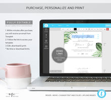 Load image into Gallery viewer, Tropical Change of Plans Wedding Postcard Template, Change the Date Printable, Postponed Wedding Announcement Card, Editable, Download, 002