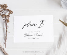 Load image into Gallery viewer, Change of Plans Wedding Postcard Template, Postponed Wedding Printable, Change the Date Announcement Card, Fully Editable, Inst Download 011