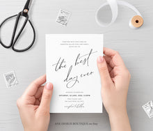 Load image into Gallery viewer, Minimalist Modern Calligraphy Wedding Invitation Set Template,Handwritten Wedding Invitations 100% Editable, Printable, Instant Download 011