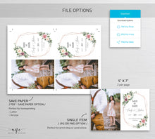 Load image into Gallery viewer, Rustic Photo Save The Date Template, Mauve Rose Printable Boho Wedding Date Announcement Card with Photo, Editable, Download, Templett 007