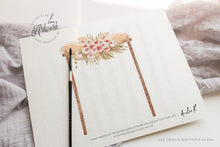 Load image into Gallery viewer, Pampas Grass Arch Wedding Invitation Set Template, Tropical Boho Dry Fluffy Grass Palm Leaf, Bohemian Desert Orchid, Printable, Download 017