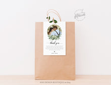 Load image into Gallery viewer, Photo Greenery Thank You Letter Template, Rustic Wedding Menu Thank You Napkin Note, Printable In Lieu of Favor, Editable 4x6in Download 018