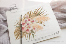 Load image into Gallery viewer, Pampas grass Wedding Menu Template, Boho Dried Grass Printable Dinner Menu Card, Tropical Bridal Shower Menu Fully Editable Download DIY 017