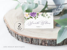 Load image into Gallery viewer, Floral Purple Wedding BUNDLE Template, Very Peri Color of 2022, Printable Lavender Wedding Invitation Suite, Editable Wedding Signage 034