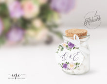 Load image into Gallery viewer, Floral Purple Wedding BUNDLE Template, Very Peri Color of 2022, Printable Lavender Wedding Invitation Suite, Editable Wedding Signage 034