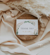 Load image into Gallery viewer, Boho Arched Sage Green Thank You Card Template, Editable Flat Folded Note Card, Wedding Shower Printable, In Lieu of Favor Download DIY 035