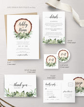 Load image into Gallery viewer, Rustic Wedding BUNDLE Template, Eucalyptus Greenery Country Barn, Invitation Suite, Editable Wedding Signs Instant Download DIY Templett 018
