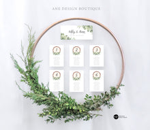 Load image into Gallery viewer, Rustic Wood Slice Seating Chart Template, Table Number Cards, Baby&#39;s Breath Greenery, Country Barn Wedding Signs, Editable Printable DIY 018
