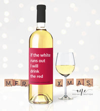 Load image into Gallery viewer, Printable  Christmas Wine Label Template - Editable PDF - Personalized Christmas Wine Bottle Labels / Edit All Text - Card Alternative
