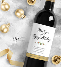 Load image into Gallery viewer, Holiday Christmas Wine Label - Editable PDF Template - Printable Christmas Wine Bottle Tags / Teacher Gift - Christmas Card Alternative
