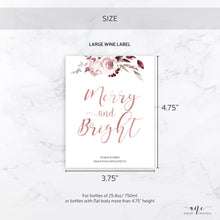 Load image into Gallery viewer, Christmas Wine Label Template - Editable PDF Printable - Personalized Christmas Wine Bottle Labels / Rose Gold - Christmas Card Alternative
