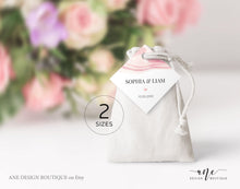 Load image into Gallery viewer, Rose Marble Wedding Favor Tag Template, Geode Thank You Tags, Shower Favor, Welcome Bag Label, Fully Editable, Printable DIY, Download 005
