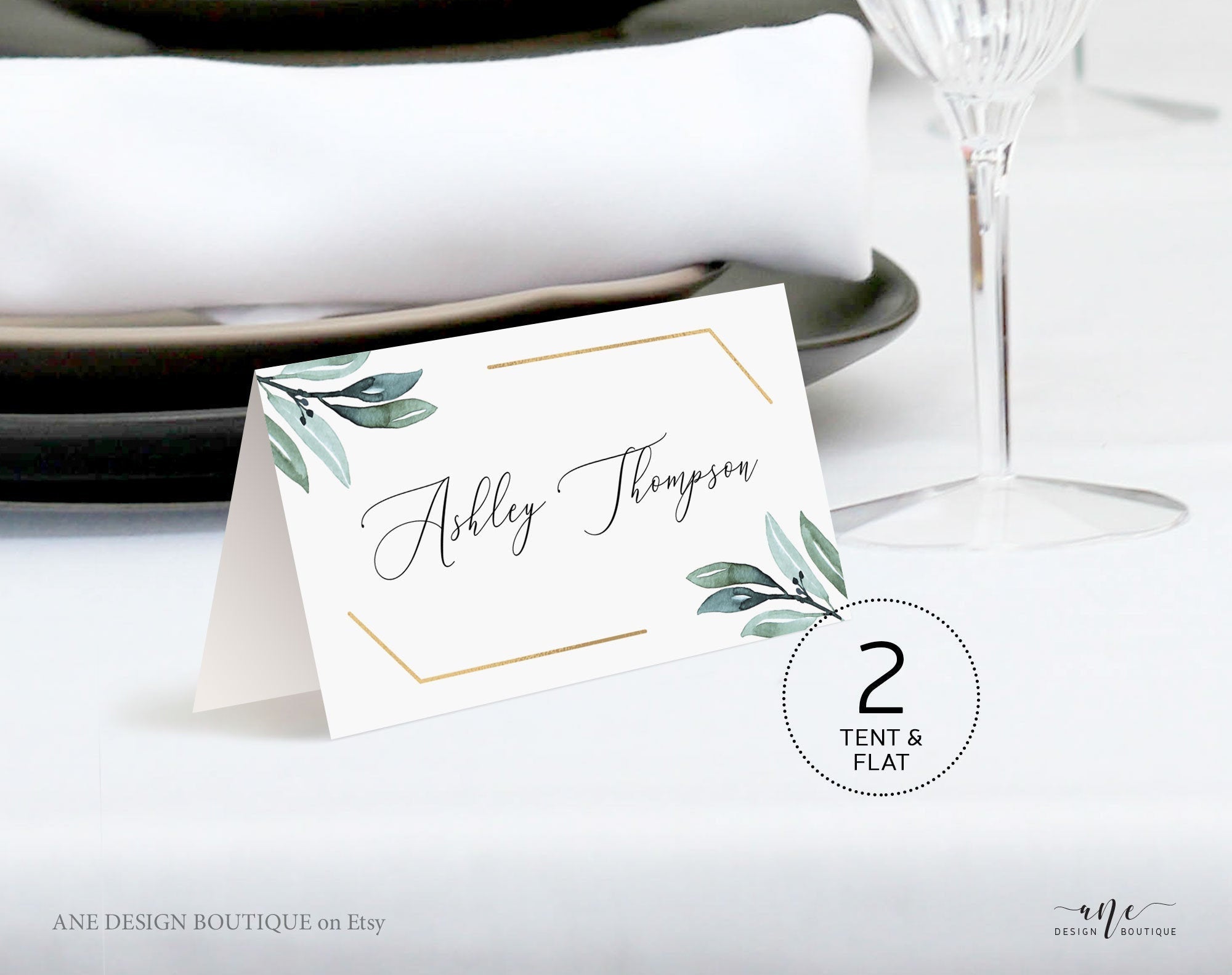 Gold Geometric Place Cards – Ane Design Boutique