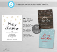 Load image into Gallery viewer, Merry Christmas Wine Label Template, Christmas Gift for Teacher Bottle Tag, Alternative to Holiday Card 100% Editable Printable Download 014
