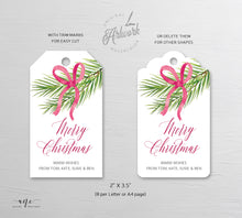 Load image into Gallery viewer, Christmas Tree Branch Gift Tag Template, Holiday Printable Tag, Winter Favor Tag, Merry Christmas Gift Label, Fully Editable DIY Download
