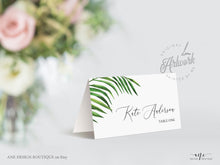 Load image into Gallery viewer, Tropical Wedding Bundle Printable Templates, Destination Beach Invitation Set, Monstera Palm Greenery Instant Download DIY Fully Editable Templett 002
