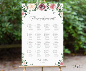 Mauve Floral Wedding Template BUNDLE, Eucalyptus & Roses, Invitation Set, Wedding Signs, Fully Editable, Instant Download, DIY, Templett 007