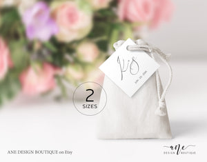 Minimalist Wedding Favor Tag, Modern Calligraphy Thank You Tag Bridal Shower, Welcome Bag Label, 100% Editable, DIY Printable, Download 011