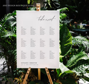Modern Minimalist Wedding BUNDLE Template, Simple Elegant, Invitation Set, Wedding Signs, Fully Editable, Instant Download, DIY Templett 011
