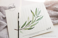 Load image into Gallery viewer, Boho Greenery Thank You Letter Template, Rustic Wedding Menu Thank You Napkin Note, Printable In Lieu of Favor, Editable 4x6in Download, 008

