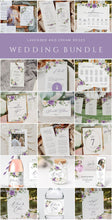 Load image into Gallery viewer, Floral Purple Wedding BUNDLE Template, Very Peri Color of 2022, Printable Lavender Wedding Invitation Suite, Editable Wedding Signage 034
